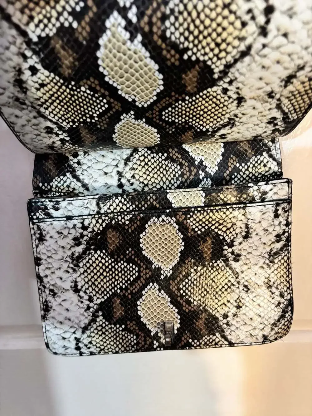 Enzo Angiolini Snake Print Crossbody Shoulder Bag Handbag